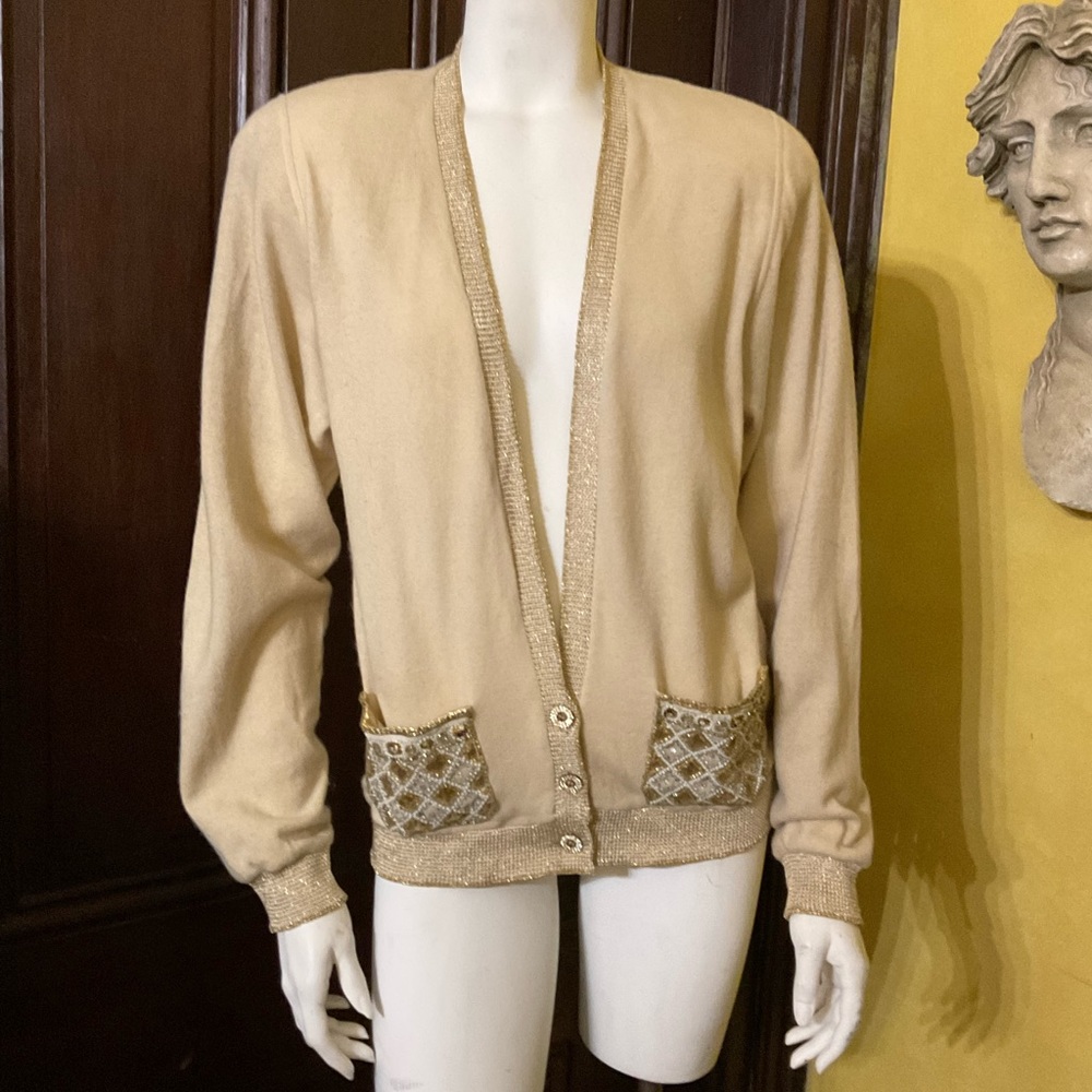 Oscar de la Renta vintage jeweled cardigan S